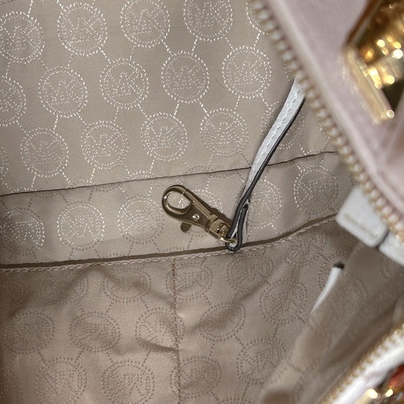 Michael Kors Large White Bags with Gold Accents.  Gently Used. 12.5”L x 9”H - Picture 11 of 15